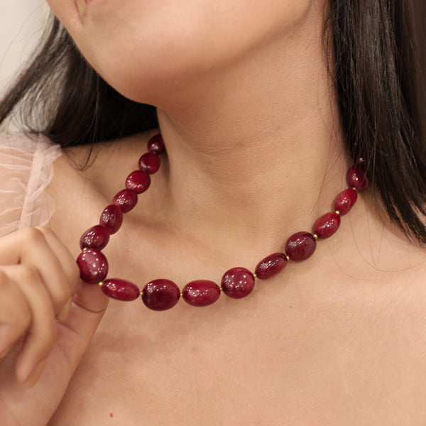 Natural Ruby Single Line Necklace: A Classic Jewel of Elegance and Passion image 1