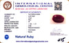 Natural Ruby | Oval Cut | IGC Certified No.: IGCDKBAJ44826 image 2