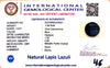 Natural Lapis Lazuli | Govt. Lab Certified| Oval Cabochon | Deep Blue with Pyrite Certificate No.: IGCDKBAJ42521 image 2