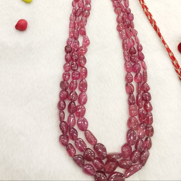 Natural Ruby Three Line Tumble Necklace: A Radiant Statement of Luxury image 2