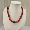 Natural red coral double line bead necklace (06) – Tushar Gems