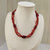 Natural red coral double line bead necklace (06) – Tushar Gems