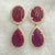 Carved Ruby Drop Earrings in 14K Gold with 2.29ct Natural Diamonds – 45.89ct Luxury image 0