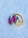 Stunning Natural Pear Shape Ruby & Diamond Ring in 14K Gold image 1
