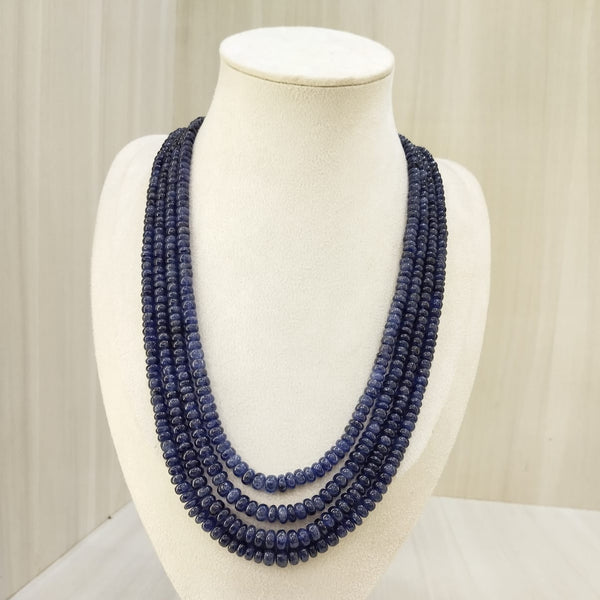 Natural Four Line Blue Sapphire Necklace: Elegance Meets Timeless Beauty image 5