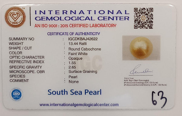 Natural South Sea Pearl – A Symbol of Elegance & Purity Summary No IGCDKBAJ42622 image 2