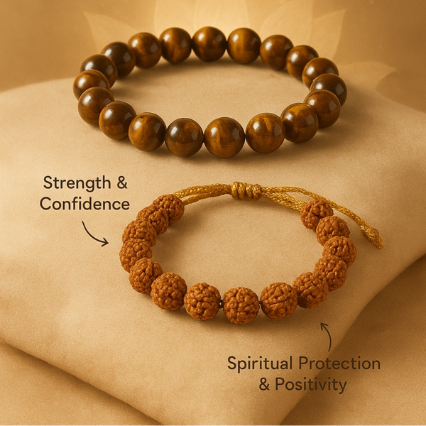 Ganesh Chaturthi Special – Tiger Eye & Rudraksha Bracelet image 0