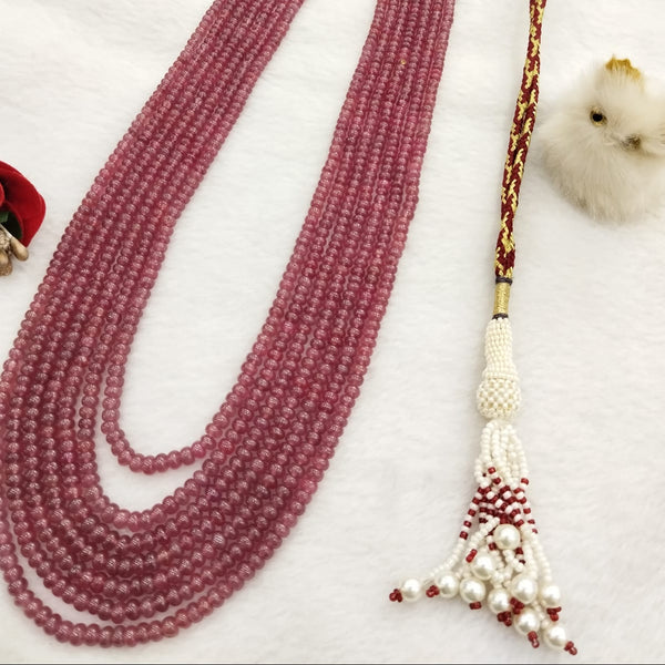 Natural Seven Line Beaded Ruby Necklace: A Symbol of Elegance and Passion image 3