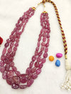 Natural Ruby’s 3 line Tumble shape Neclace image 4