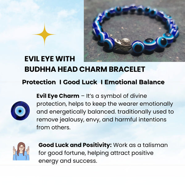 Energized Blue Evil Eye Bracelet for Protection & Reiki Healing โ Buri Nazar Battu, Adjustable Wristband, Rakhi Gift for Men & Women, Spiritual Jewelry for Positive Energy image 2