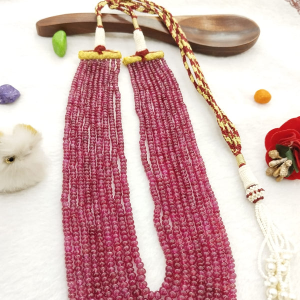 NaturalRuby Nine Line Beaded Necklace: A Symbol of Elegance and Passion image 1