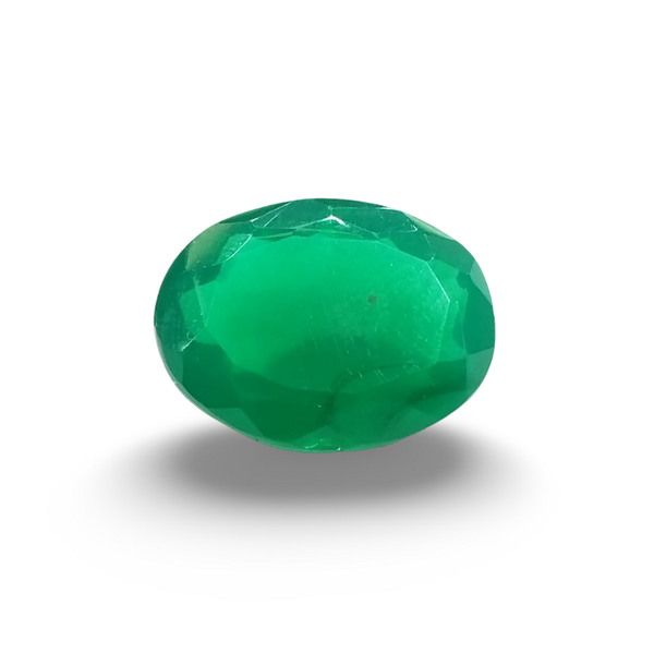 Natural Green Onyx oval mixed cut loose gemstone, SRT certified SRGTL30594