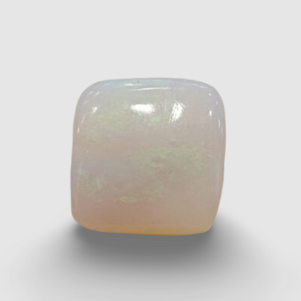 Natural White Opal 10.00 ratti cushion cabochon loose gemstone, IGC certified IGCDKBAJ42907