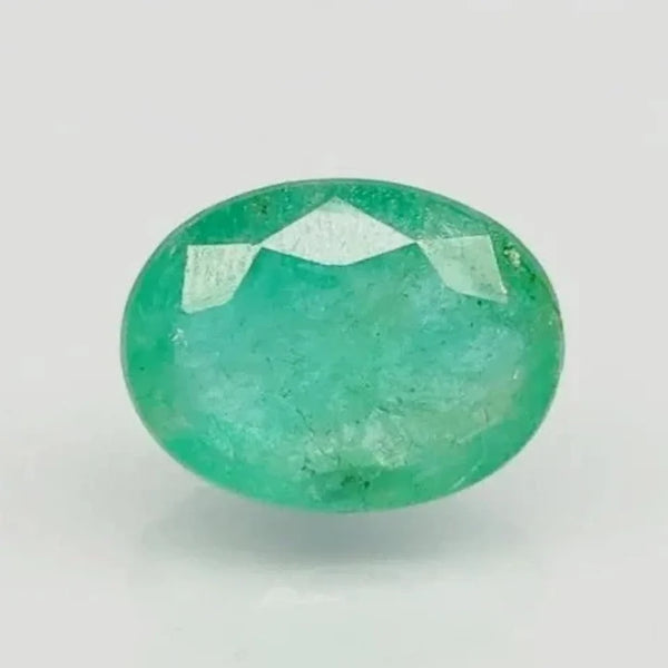Natural Emerald (Panna) 9.38 ratti oval mixed cut loose gemstone, report no. 6699D25931