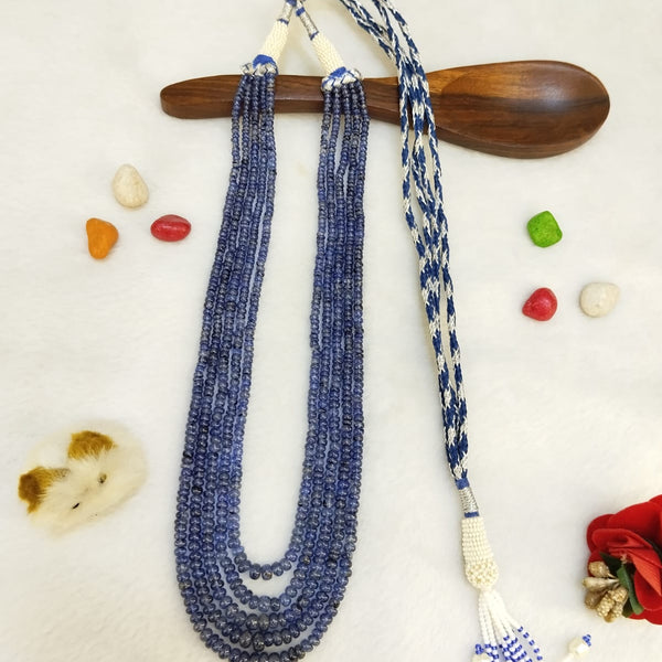 Natural 5 Line Blue Sapphire Necklace image 3