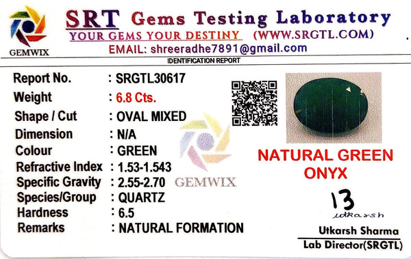 Natural Green Onex | Oval Mixed | SRT Certified No : SRGTL30617 image 2