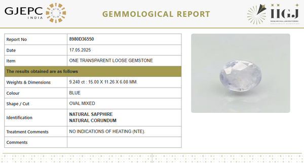 Natural Blue Sapphire | Unheated Gemstone | Govt. Lab Certified | 8980D36550 image 1