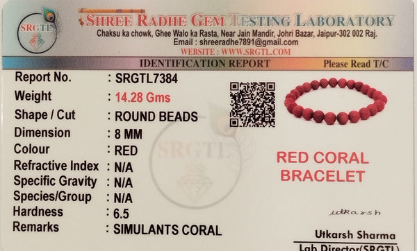 Red Premium Coral Improving Blood Circulation Bracelet For Men & Women image 4
