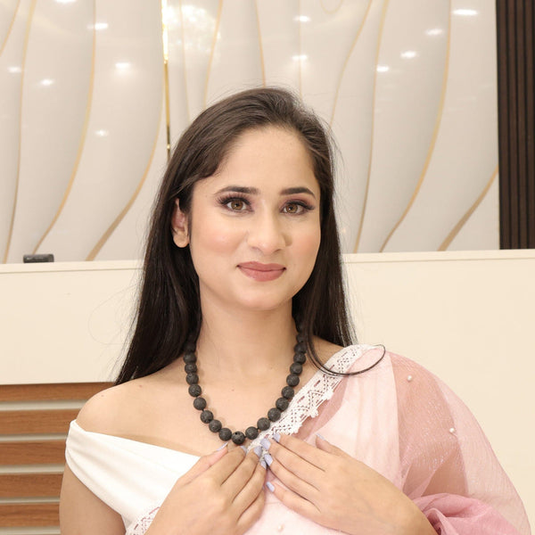 Natural lava beads necklace (P.063) – Tushar Gems