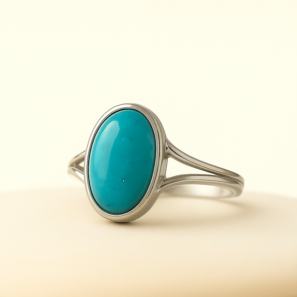 Natural Turquoise Ring | Sky Blue | Certified Gemstone in Sterling Silver | 50% Off image 0