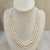 Natural pearl three line oval and round bead necklace (047) – Tushar Gems