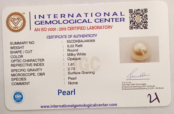 Natural Pearl (Moti): The Essence of Elegance and Serenity Summary No IGCDKBAJ48369 image 2
