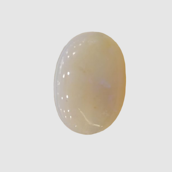 Natural White Opal 12.72 Ratti| Oval Cabochone| Certified No. IGCDKBAJ42931 image 1