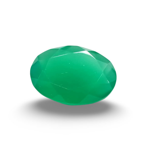 Natural Green Onyx oval mixed cut loose gemstone, SRT certified SRGTL30602