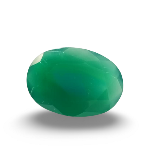 Natural Green Onyx oval mixed cut loose gemstone, SRT certified SRGTL30606