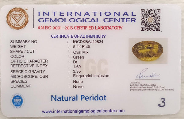 Natural Peridot | A Gem of Radiance and Positive Energy Summary No IGCDKBAJ42824 image 2