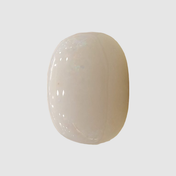 Natural White Opal 19.39 Ratti| Oval Cabochone| Certified No. IGCDKBAJ42896 image 1