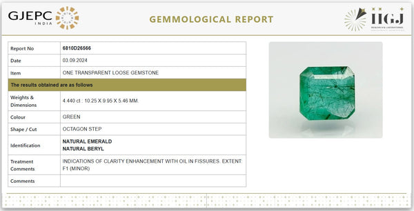Natural Emerald | Govt. Lab Certified | Octagon Step Cut No. 6810D26566 image 1