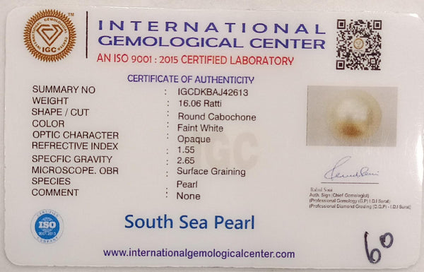 Natural South Sea Pearl – A Symbol of Elegance & Purity Summary No IGCDKBAJ42613 image 2