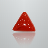 Natural Italian Red Coral (Moonga) triangular cabochon, untreated, certified IGCDKBAJ42438