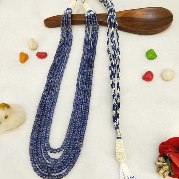Natural 5 Line Blue Sapphire Necklace image 4