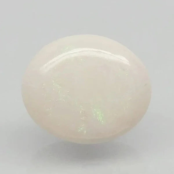 Natural White Opal 6.51 ratti oval cabochon loose gemstone, Govt. lab report no. 6926D26986