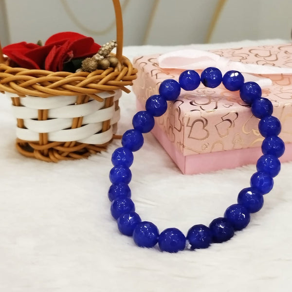 Blue crystal bead bracelet, Saturn stone for discipline – Tushar Gems
