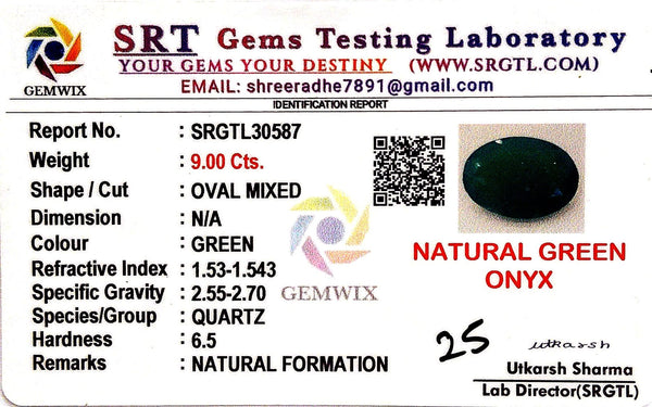 Natural Green Onex | Oval Mixed | SRT Certified No : SRGTL30587 image 2