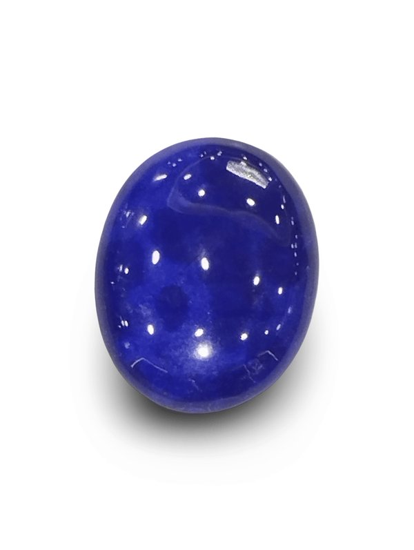 Natural Lapis Lazuli | Oval Cabochon | Deep Royal Blue with Pyrite | Certified by IGC Certificate No.: IGCDKBAJ42484 image 0