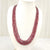 Natural Ruby Three LineBeaded Necklace: A Dazzling Display of Luxury and Passion image 0