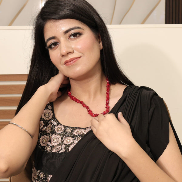 Single Line Mix Shape Natural Coral Necklace: A Dazzling Expression of Nature’s Beauty image 0