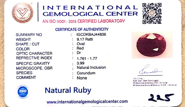 Natural Ruby | Certified Oval Cut Red Corundum Gemstone No.: IGCDKBAJ44836 image 2