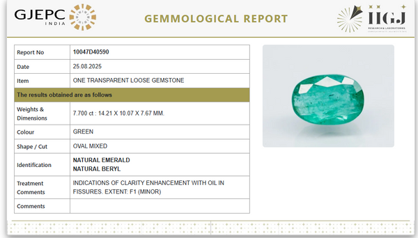 Natural Emerald | Govt. Lab Certified | Oval Mixed Cut | Green 10047D40590 image 1