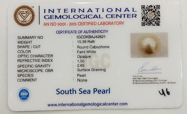 Natural South Sea Pearl – A Symbol of Elegance & Purity Summary No IGCDKBAJ42621 image 2