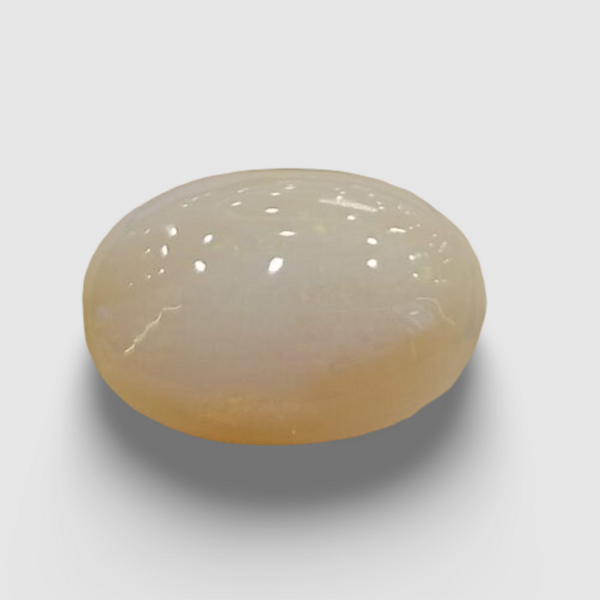 Natural White Opal 9.22 ratti oval cabochon loose gemstone, IGC certified IGCDKBAJ42906