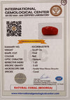 Natural Red Coral | Certified | Oval Cut Gemstone Summary No. IGCDKBAJ57878 image 2
