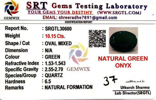 Natural Green Onex | Oval Mixed | SRT Certified No : SRGTL30600 image 2