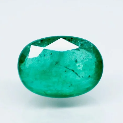 Natural green Emerald (Panna) oval mixed cut loose gemstone, report no. 9948D40280