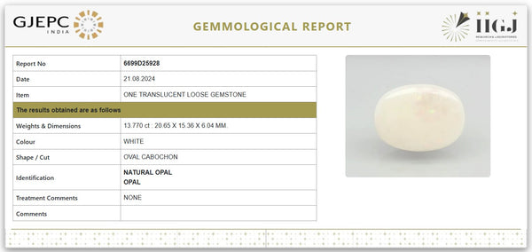 Natural Fire Opal 15.30 Ratti | Govt. Lab Certified | Oval Cabochon | UntreatedNo. 6699D25928 image 1