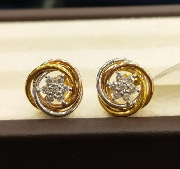 Kisna Collection | Gold Diamond Earrings | 2.01 Gm | 0.21 Carat | 14KT | H-I Color | SI Clarity image 0